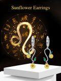 wholesale TOUPOP Sunflower Earrings For Women Sterling Silver Zodiac Sign Dangle Earrings Anniversary Birthday Christmas Astrology Horoscope Jewelry Gifts For Mom Wife Girlfriend Sister Friend -0-1