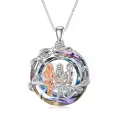 TOUPOP Sterling Silver Crystal Sisters Necklace Gift For Women-0-0