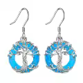 TOUPOP Sterling Silver Crystal Tree Of Life Family Dangle Earrings-0-0