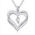 TOUPOP Sterling Silver Heart Initial A-Z Letter Pendant Necklace-0-0