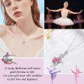 wholesale 925 Sterling Silver Pink Crystal Ballerina Pendant Necklace s for Women-0-4