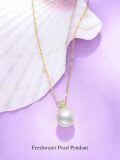 TOUPOP 14K Gold Pearl Necklace with Bow Heart Dolphin Pendant-0-4