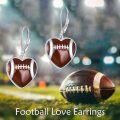 wholesale 925 Sterling Silver Football Heart Dangle Drop Sports Earrings Gifts for Women-0-5