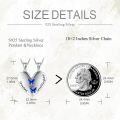 wholesale 925 Sterling Silver Butterfly Heart Pendant Necklaces Gift for Mom Daughter Sisters-0-1