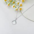 wholesale 925 Sterling Silver Pendant Necklace Black Agate Teardrop Platinum Plated Filigree Design For Women-0-10