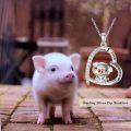 wholesale 925 Sterling Silver Pig Opal Heart Love Forever Pendant Necklace for Women-0-1