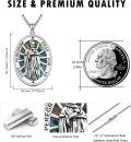 wholesale 925 Sterling Silver Oval St Peregrine Medal Prayer for Us Pendant Necklace-0-4