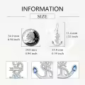 wholesale 925 Sterling Silver Anchor Sea Life Dangle Earrings w/ Blue Ocean Stones for Women & Girls-0-3