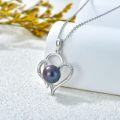 wholesale  Silver Black Pearl Pendant Necklace 10mm Freshwater Pearl Jewelry Gift for Women -0-1