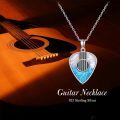 wholesale 925 Sterling Silver Turquoise & Shell Guitar Pick Music Necklace w/Peace Sign Pendant-0-1