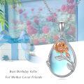 wholesale 925 Sterling Silver Teardrop Pendant With Rose Design Necklace-0-5