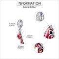wholesale 925 Sterling Silver Red Enamel Cardinal Charm Pendant for Bracelets Necklaces s-0-4