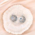 wholesale 925 Sterling Silver Crescent Moon Sun Labradorite Filigree Drop Earrings-0-2