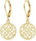 wholesale 14K Gold Celtic Knot Circle Drop Earrings with Leverbacks - Fine  for Women-0-0