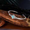 wholesale 925 Sterling Silver Genuine Turquoise Bohemian Adjustable Bracelet Cuff-0-2