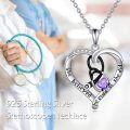 wholesale TOUPOP Christmas Gifts For Nurses Birthstone Stethoscope Necklace Sterling Silver Nurse Gifts For Women Birthday Graduation Gift For Nurse Doctor Medical Student -0-1