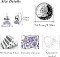 wholesale 925 Sterling Silver Purple Crystal Panda Huggie Hoop Earrings for Girls and Women-0-4