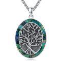 wholesale 925 Sterling Silver Tree Of Life Abalone Pendant Necklace-0-0