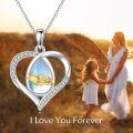 wholesale 925 Sterling Silver Moonstone Heart Pendant with Gold Hands Necklace for Sisters Moms Lovers s-0-2