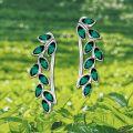wholesale Sterling Silver Austrian Crystal Leaf Ear Climbers Hypoallergenic Earrings for Sensitive Ears-0-17