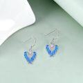 wholesale 925 Sterling Silver Blue Fire Opal Angel Wing Drop Earrings Gift for Her-0-1