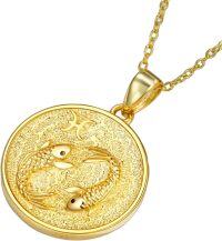 wholesale Gold 925 Sterling Silver Pisces Zodiac Sign Pendant Necklace for Women-Pisces Necklace