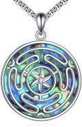 wholesale 925 Sterling Silver Abalone Shell Triple Moon Goddess Pendant Necklace Wiccan Witchcraft s for Her-0-0