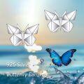 wholesale 925 Sterling Silver Origami Butterfly Stud Earrings for Women Girls Gift Idea-0-2