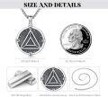 wholesale 925 Sterling Silver Compass Triangle Serenity Wisdom Pendant Necklaces for Men Women Gifts-0-1