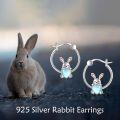 wholesale 925 Sterling Silver Rabbit Heart Hoop Earrings for Women - Cute Animal  Ideas-0-5