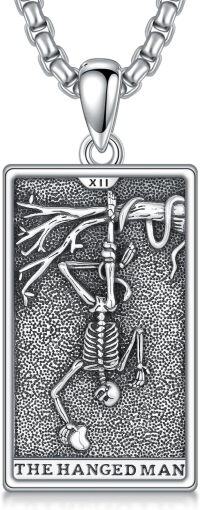 wholesale 925 Sterling Silver The Hanged Man Tarot Pendant Necklace for Men Women Gifts-Hanged Man
