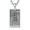wholesale 925 Sterling Silver The Hanged Man Tarot Pendant Necklace for Men Women Gifts-0-0
