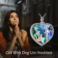 TOUPOP Sterling Silver Abalone Dog Cremation Urn Necklace For Ashes-0-1