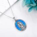 wholesale 925 Sterling Silver Turquoise Virgin of Guadalupe Pendant Necklace Catholic Gifts for Women-0-14