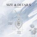 wholesale White Gold Plated Moissanite Geometric Marquise Solitaire Necklace, 1.0ct Center Stone, Adjustable Chain, Gift Box Included-0-4