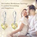 wholesale 925 Sterling Silver Austrian Crystal Heart Birthstone Dangle Drop Earrings-0-1