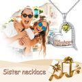 TOUPOP Sterling Silver Birthstone Heart Necklace Sister Gift For Women-0-2