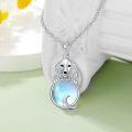 wholesale 925 Sterling Silver Moonstone Dog Pendant Necklace for Women - Memorial s-0-1