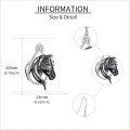 wholesale 925 Sterling Silver Horse Head Dangle Earrings with Black Enamel Finish for Women Girls  4cm Long-0-4