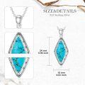 wholesale 925 Sterling Silver Turquoise Marquise Pendant Necklace-0-4