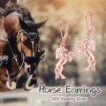 wholesale 925 Sterling Silver Unicorn Dangle Earrings with Rose Gold Plating and Crystal Accents for Women Girls-0-5