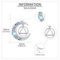wholesale 925 Sterling Silver Moon Triangle Pendant Necklace Wholesale With Moonstone-0-3