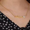 TOUPOP 14K Gold Name Necklace, Custom Personalized Jewelry Gift-0-1