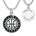 wholesale 925 Sterling Silver Tennis Ball Star Pendant Necklace Cross Charm Never Give Up Inspirational Gift-0-12