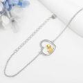 wholesale 925 Sterling Silver 925 Heart-Shaped Yellow Duck Charm Bracelet - Cute Gift for Her-0-2