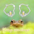 wholesale 925 Sterling Silver Frog Animal Shape Gold Plated Studs earrings for Women Girls Minimalist  3cm Diameter-0-5