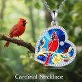 TOUPOP Sterling Silver Crystal Red Cardinal Memorial Tree Pendant Jewelry-0-1