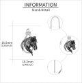wholesale 925 Sterling Silver Long Threader Dangle Drop Black Enamel Horse Head Stud Earring  For Women Girls Mother's Day Present Birthday Anniversary Christmas Holiday Gifts Ideas 3cm Length-0-4