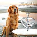 wholesale 925 Sterling Silver Hypoallergenic Dog Head in Heart Pendant Necklace for Sister Dog Lovers Gifts-0-4