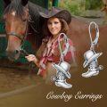 wholesale 925 Sterling Silver Platinum-Plated Cowgirl Boot & Hat Earrings with Abalone Shell - Western Bohemian Style Hypoallergenic Jewelry Gift for Women-0-5
